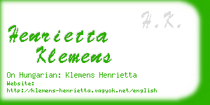henrietta klemens business card